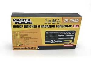 Набір ключів і насадок торцевих Mastertool CrV 1/4" 45 предметів (78-2045)