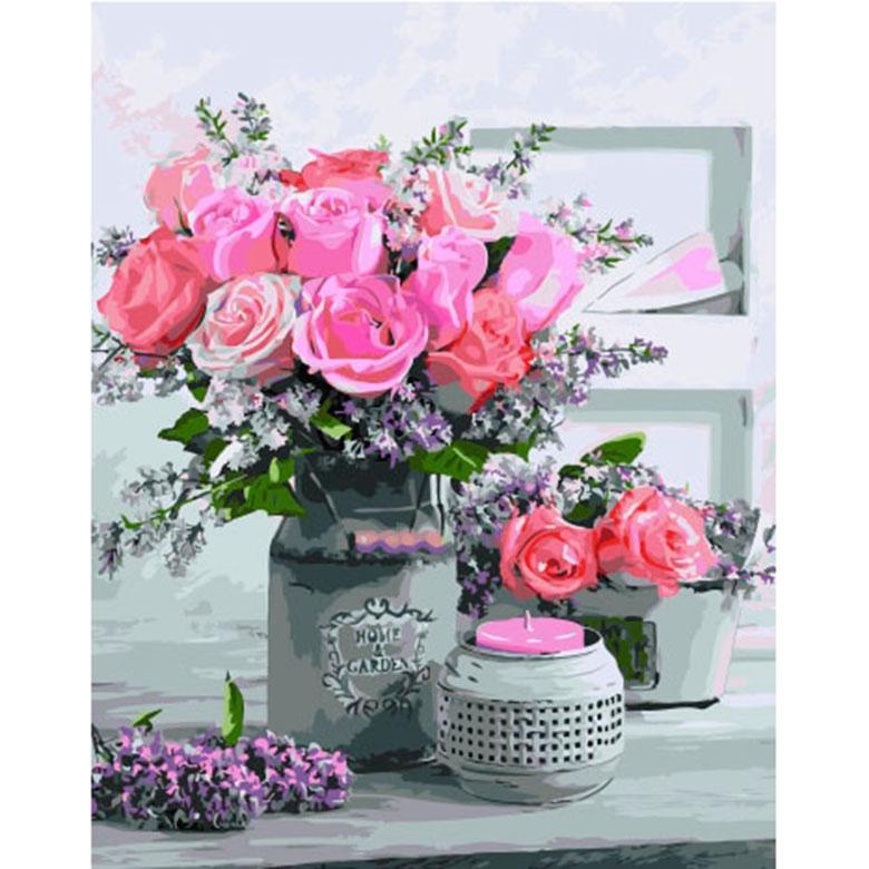 Картина раскраска по номерам на холсте - 40*50см BrushMe GX32734 Аромат роз