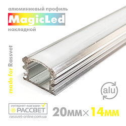 Алюмінієвий профіль MagicLed ML-09 Premium для світлодіодної стрічки накладний (не анодований)