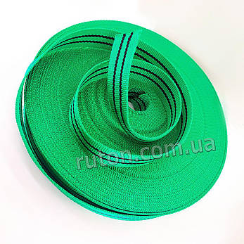 Капронова буксирувальна стрічка для стяжних ременів 1.5 т 40 мм 50 м зелена, фото 2
