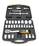 Набір насадок торцевих Mastertool CrV 1/2" з тріскачкою 32 предмета (78-4032), фото 5