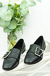 Туфлі жіночі Marko Rossi чорні на низькому ходу натуральна шкіра, фото 2