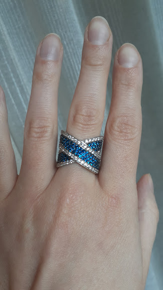 Широке срібне кільце Партеніт, фото 1