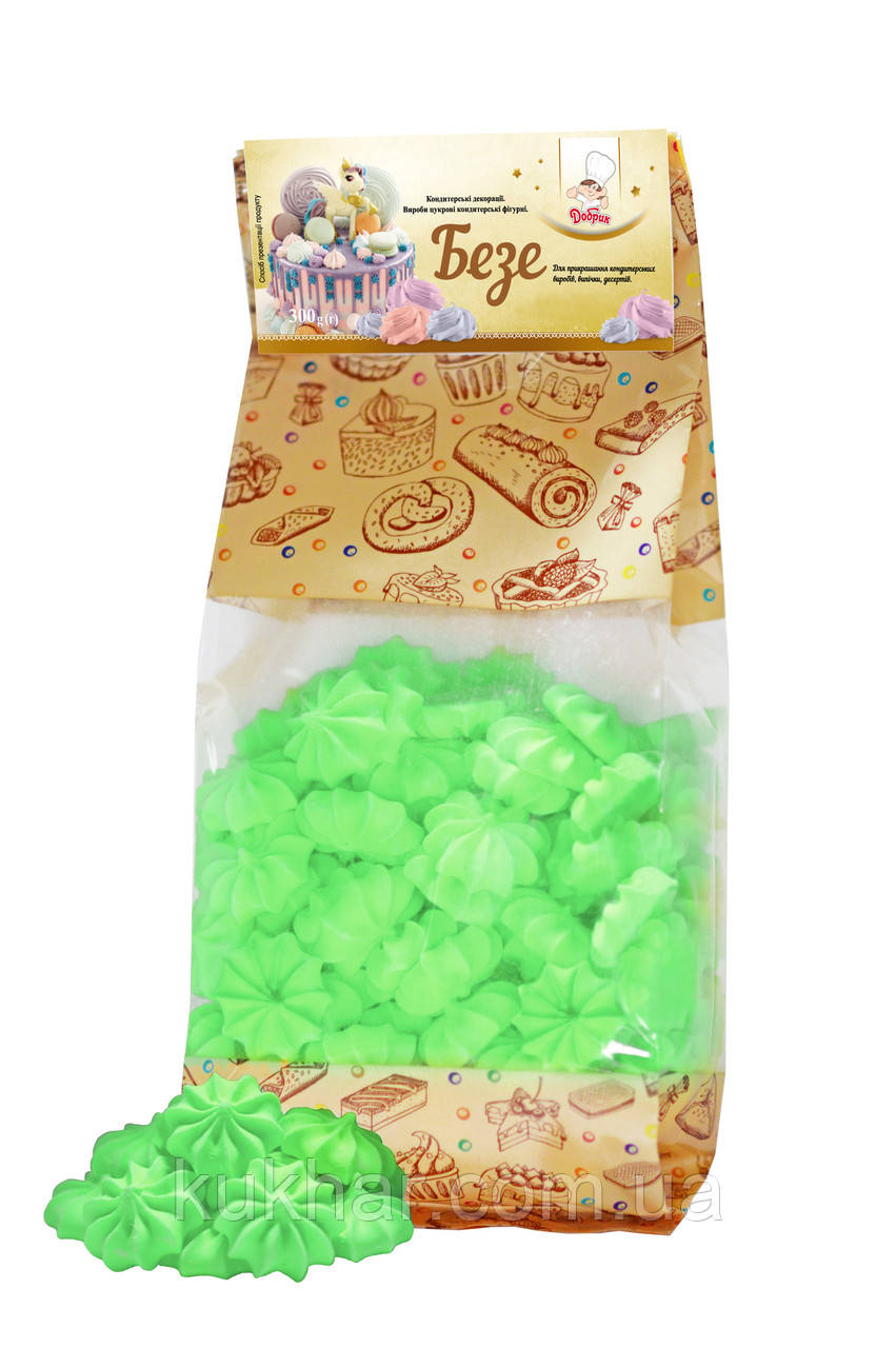 Кондитерський декор "Безе салатове" 300г, фото 1