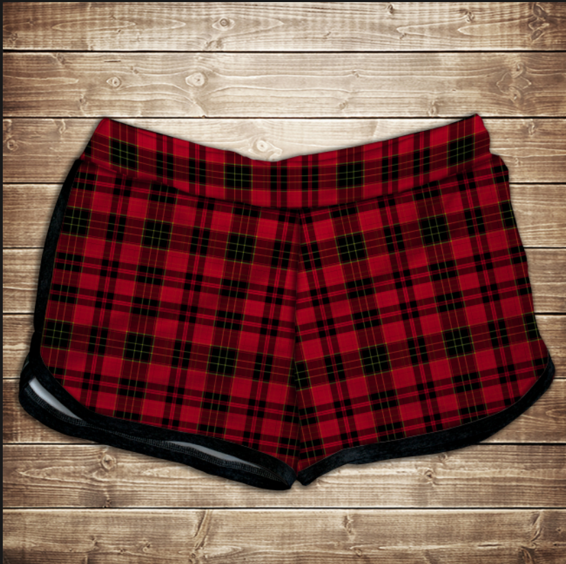 Шорти 3D принт жіночі- red tartan