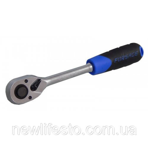 Тріскачка реверсивна 1/2"L-260мм з гумовою ручкою (45зуб)