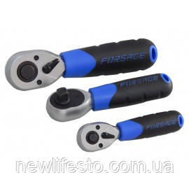Тріскачка реверсивна коротка 1/2"L-170 мм з гумовою ручкою (72зуб)