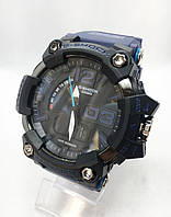 Часы мужские спортивные водостойкие G-SHOCK Casio (Касио), цвет черный с синим ремешком ( код: IBW418BZ )
