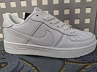 Жіночі кросівки Nike Air Force 1 шкіряні білі топ якість