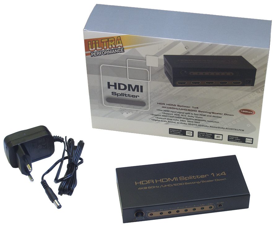 Делитель HDMI сигнала 1х4 SP0019M1 (ver 2.0, 4K/UHD @60Hz) - фото 3 - id-p432303793