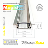 Алюмінієвий профіль MagicLed ML-01 Premium для LED стрічки врізний (прозорий розсіювач), фото 4