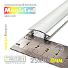 Алюмінієвий профіль MagicLed ML-01 Premium для LED стрічки врізний (прозорий розсіювач), фото 3