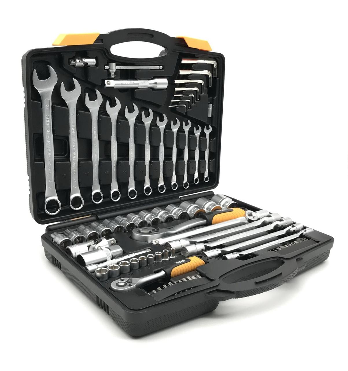 Набір ключів і насадок торцевих Mastertool 1/4" і 1/2" Cr-V 77 шт (78-5077)