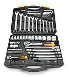 Набір ключів і насадок торцевих Mastertool 1/4" і 1/2" Cr-V 77 шт (78-5077), фото 5