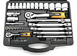 Набір ключів і насадок торцевих Mastertool 1/4" і 1/2" Cr-V 77 шт (78-5077), фото 6
