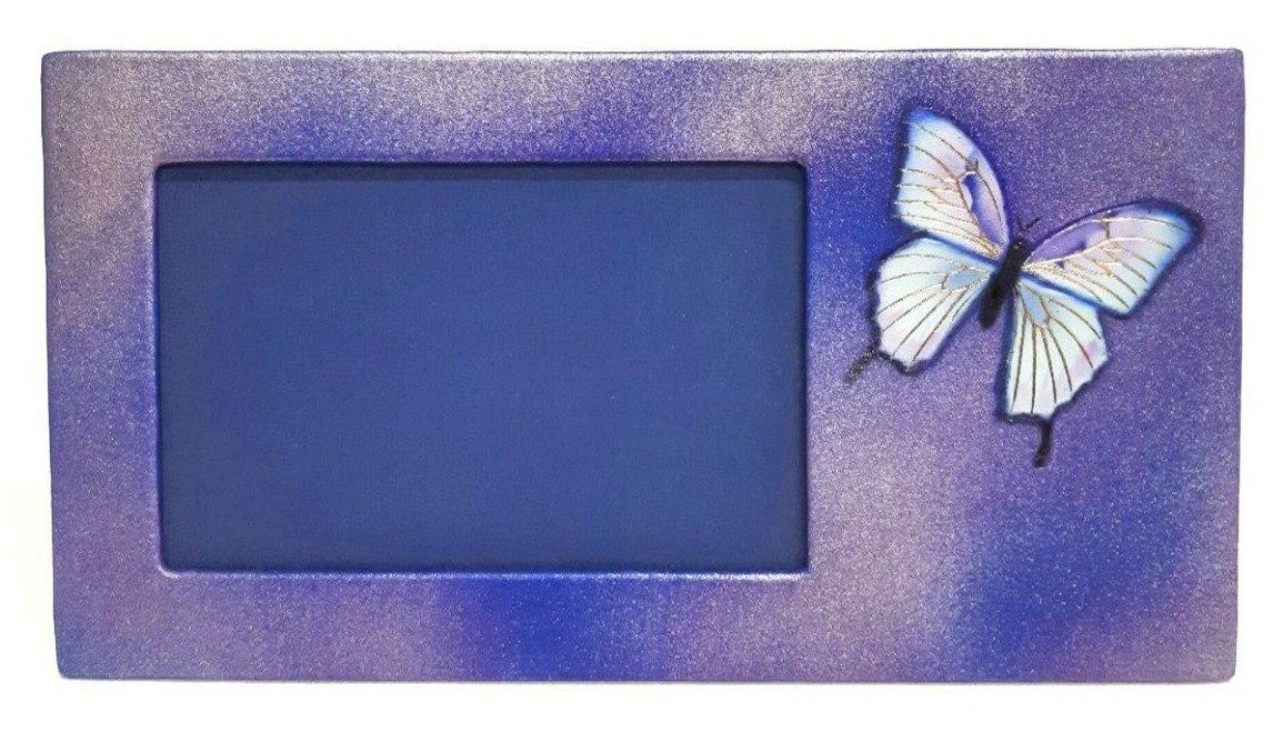Рамка для фото горизонтальної орієнтації з натуральної шкіри "Батерфляй", фото 1