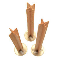 Хрестоподібний дерев’яний ґніт із металевою основою — 130×12 мм, набір 5 шт