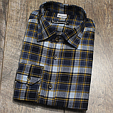 Стильна чоловіча фланелева сорочка в синьо-жовту клітинку, фото 2