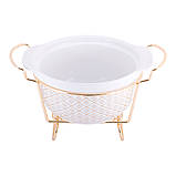 Марміт керамічний Kamille круглий 27,5*24*12см з підставкою KM-6418, фото 3