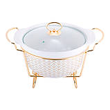 Марміт керамічний Kamille круглий 27,5*24*12см з підставкою KM-6418, фото 8