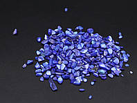 Камінчики подрібнені, поліровані для декору, колір синій, дрібного розміру, на вагу від 100 г