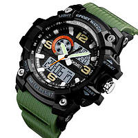 Мужские часы спортивные кварцевые Skmei Disel Green 1283