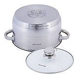 Каструля з кришкою Kamille 5л з нержавіючої сталі і порожнистими ручками для індукції і газу KM-4913, фото 4