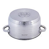 Каструля з кришкою Kamille 5л з нержавіючої сталі і порожнистими ручками для індукції і газу KM-4913, фото 5