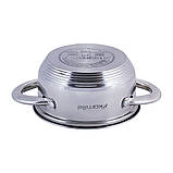 Каструля з кришкою Kamille 1.1 л з нержавіючої сталі і порожнистими ручками KM-5770, фото 3