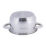 Каструля з кришкою Kamille 1.7 л з нержавіючої сталі і порожнистими ручками KM-5771, фото 3