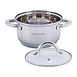 Каструля з кришкою Kamille 1.7 л з нержавіючої сталі і порожнистими ручками KM-5771, фото 6