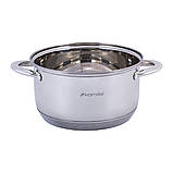 Каструля з кришкою Kamille 3.4 л з нержавіючої сталі і порожнистими ручками KM-5773, фото 4