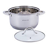 Каструля з кришкою Kamille 3.4 л з нержавіючої сталі і порожнистими ручками KM-5773, фото 5