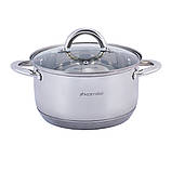Каструля з кришкою Kamille 3.4 л з нержавіючої сталі і порожнистими ручками KM-5773, фото 6