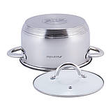 Каструля з кришкою Kamille 3.4 л з нержавіючої сталі і порожнистими ручками KM-5773, фото 7