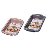 Форма для запікання Kamille бежевий мармур 40.5*27*6см з вуглецевої сталі KM-6036A, фото 2