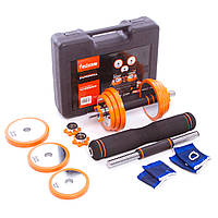 Набір гантелей зі штангою 3в1 у пластиковому кейсі 20 кг FED FED-8008-20 2 шт. по 10 кг