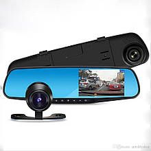 Дзеркало відеореєстратор 2 дві камери заднього огляду, реєстратор автомобільний