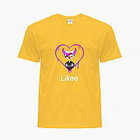 Детская футболка для девочек Лайк Котик (Likee Cat) (25186-1038) Желтый