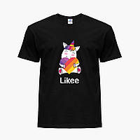 Детская футболка для девочек Лайк Единорог (Likee Unicorn) (25186-1037) Черный
