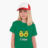 Детская футболка для девочек Лайк Авокадо (Likee Avocado) (25186-1031) Зеленый 110
