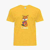 Детская футболка для девочек Лайк Лисичка (Likee Fox) (25186-1033) Желтый