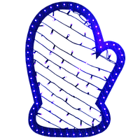 Светодиодная новогодняя фигура "Рукавица" h=710 мм. Светящаяся led-игрушка. Синяя.