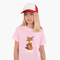 Дитяча футболка для дівчаток Лайк Лисичка (Likee Fox) (25186-1033) Рожевий