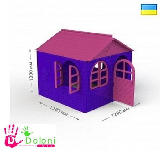 Дитячий будиночок для дітей 02550/1 рожевий/фіолетовий Долони Doloni 1290*1290 пластик будинок. див.опис