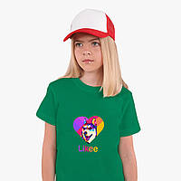 Детская футболка для девочек Лайк Лайка (Likee) (25186-1598) Зеленый 110