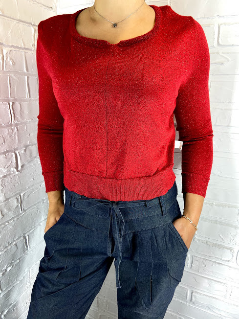 Кофта жіноча червона з люрексом Zhi Cheng 31 S