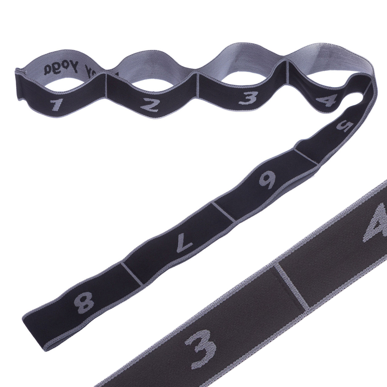 Стрічковий еспандер (еластична стрічка) Record Elastiband FI-1719 довжина 90 см Black-Grey, фото 1