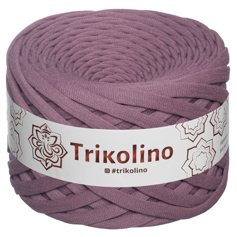 Трикотажна пряжа Trikolino, 7-9 мм., 50 м., Пильний Бузок, нитки для в'язання