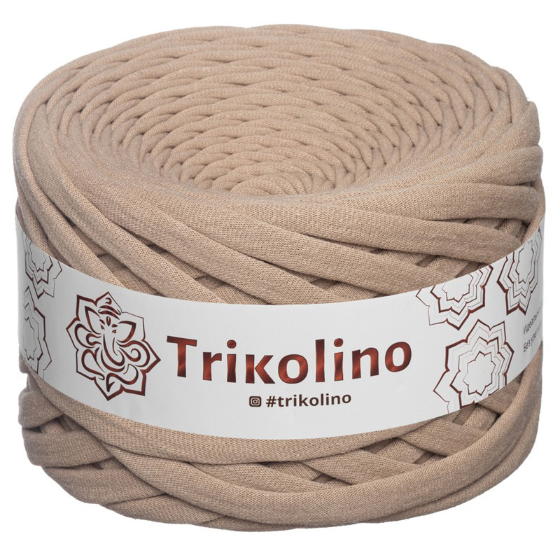 Трикотажна пряжа Trikolino, 7-9 мм., 50 м., Кава з молоком, нитки для в'язання
